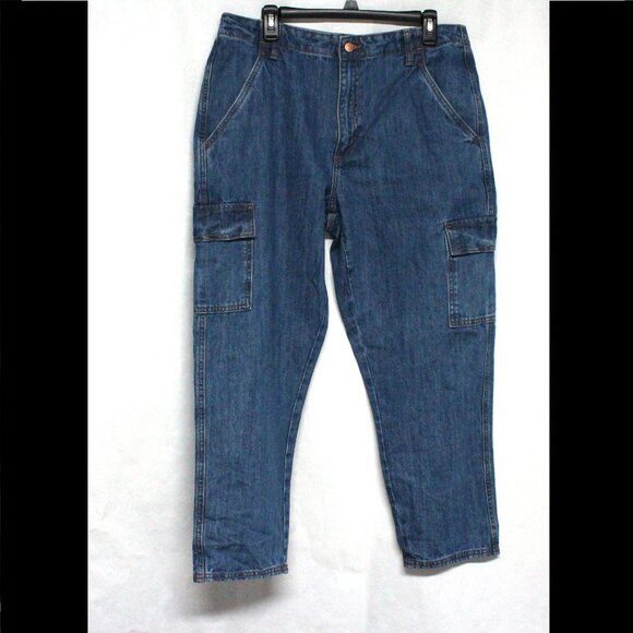 Universal Thread Goods Company Size 12R Boyfriend Blue Jeans With Cargo Pockets - Picture 1 of 16